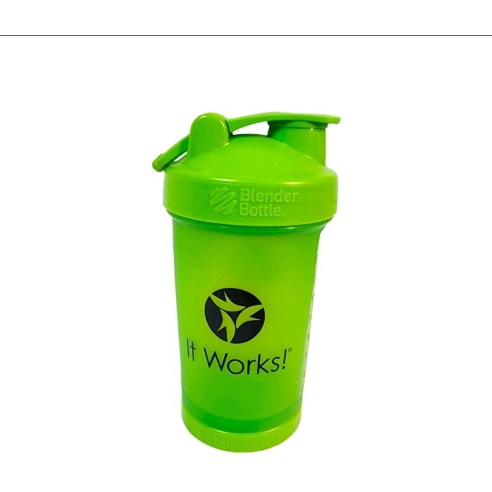 Blender Bottle It Works‎ Shaker Bottle Lime Green Fitness Supplement Protein